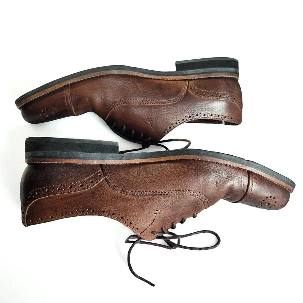 Blackstone Mens Leather Oxford Dress Shoes Brown Brogue Size 10 (EU‎ 44) Cap Toe